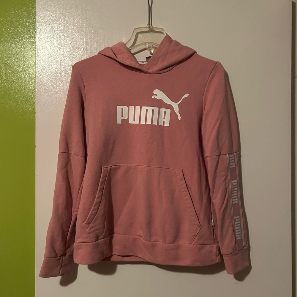 Puma Pink Pullover Hoodie with Logo